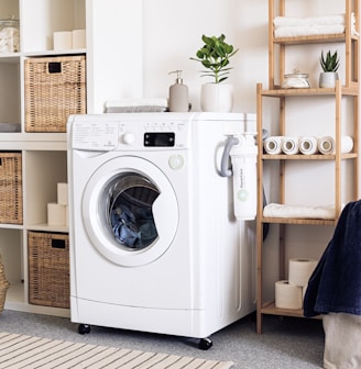 white front load washing machine