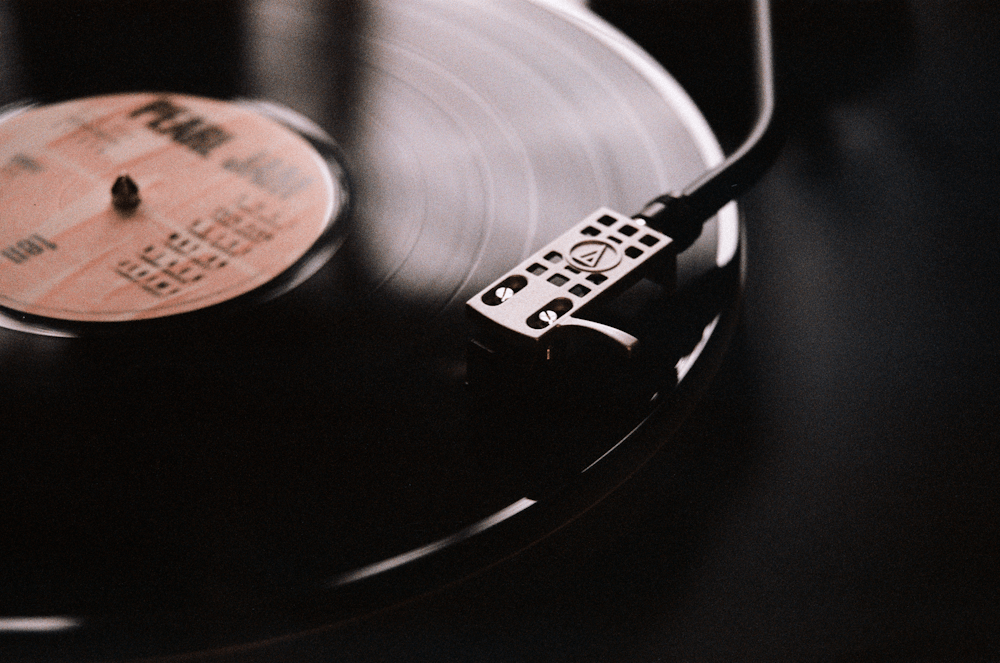 vinyl record on vinyl record player