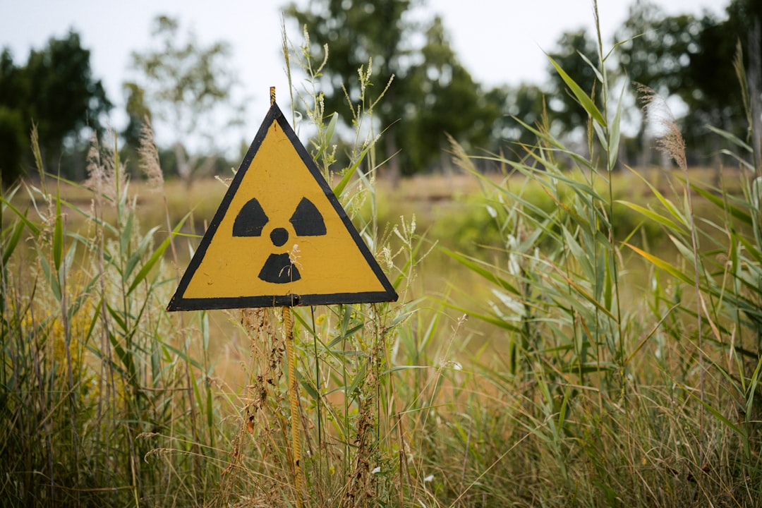 A radioactive sign at Chernobyl Exclusion Zone, Ukraine