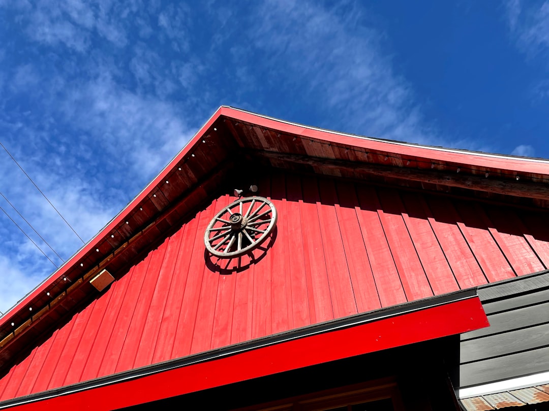 red and black wooden house under blue sky during daytime