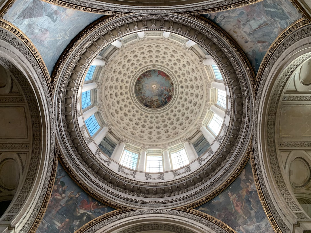 low angle photography of dome ceiling