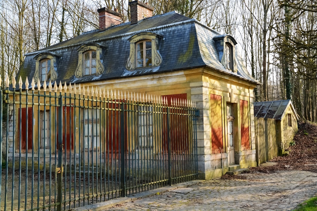 white and brown wooden house near bare trees during daytime