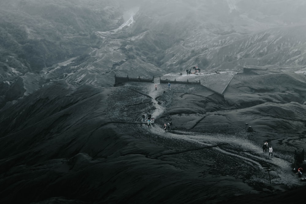 white and black snow covered mountain