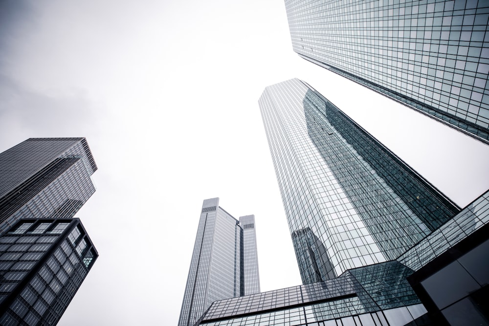 low angle photography of high rise buildings