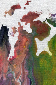 Monoprint artwork with delicate, expressive brushstrokes on textured paper.