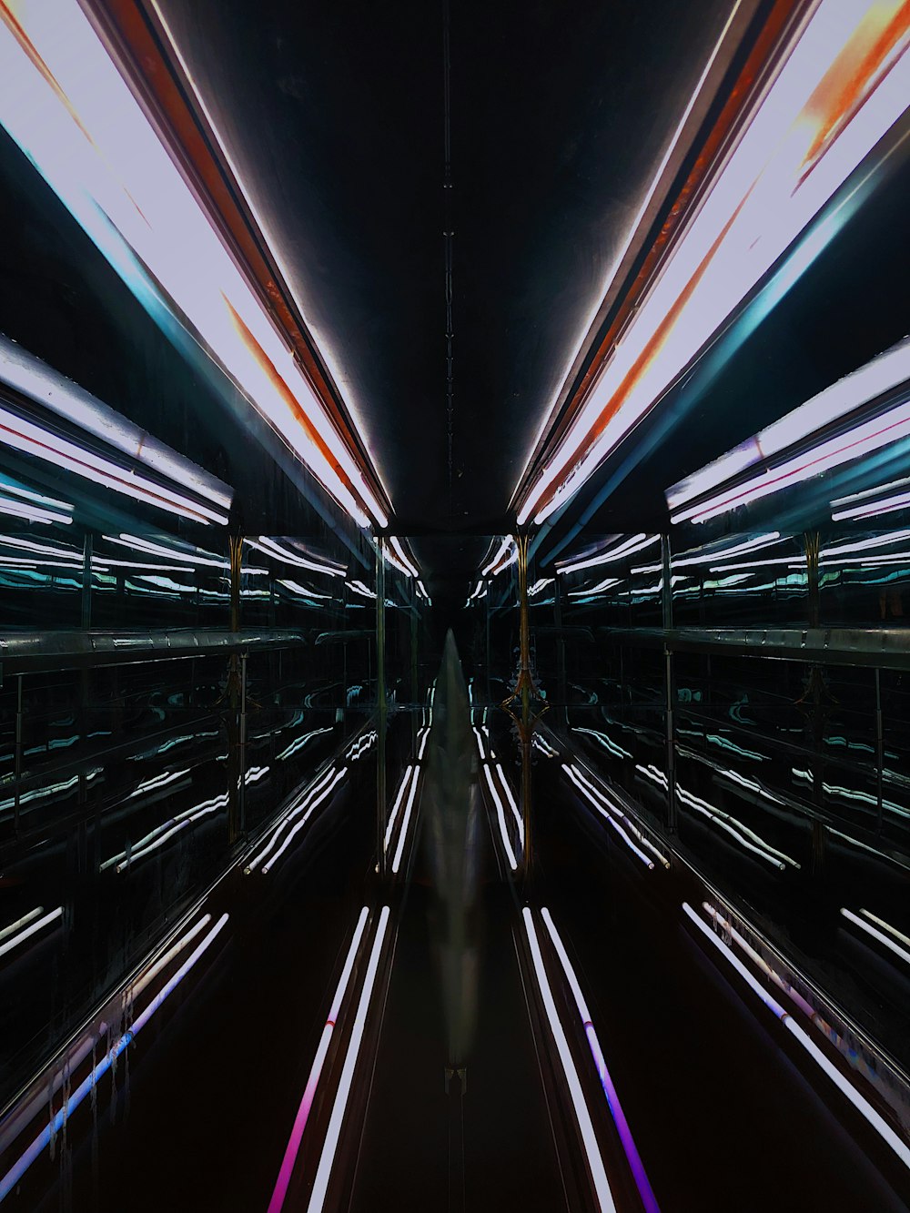 red white and black tunnel