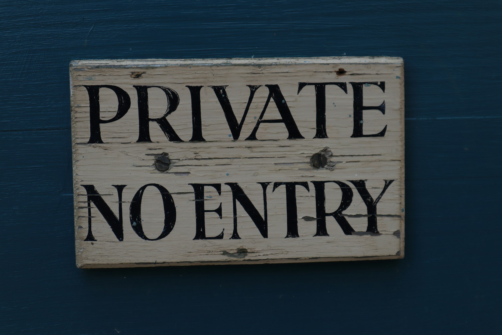 Private No Entry Wooden Sign