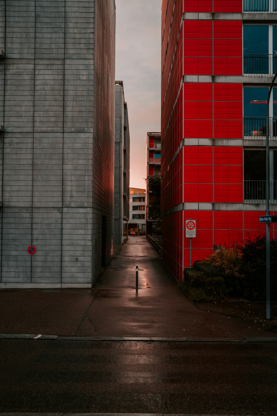 red and white concrete building