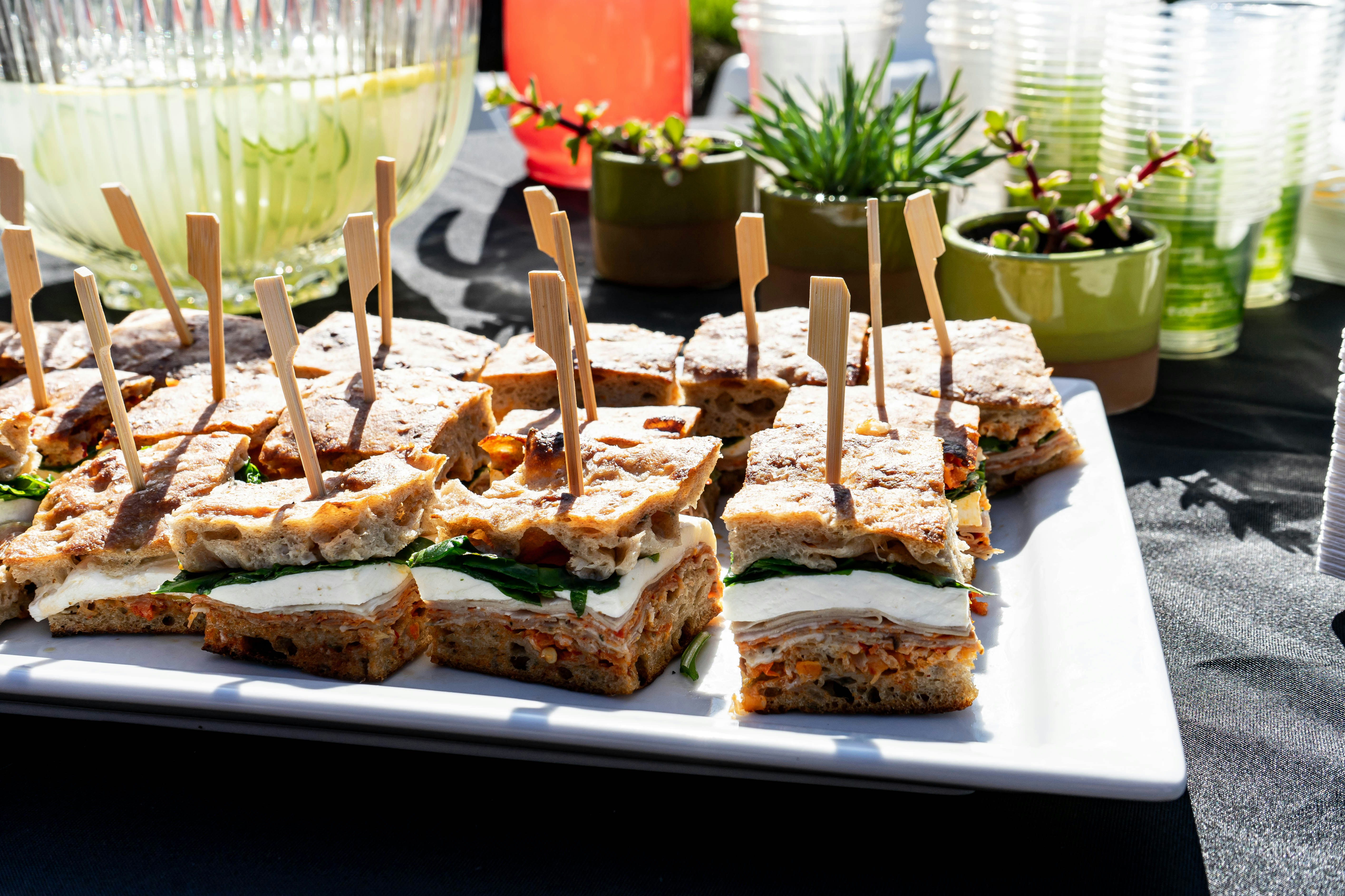 sliced bread on white ceramic plate, 