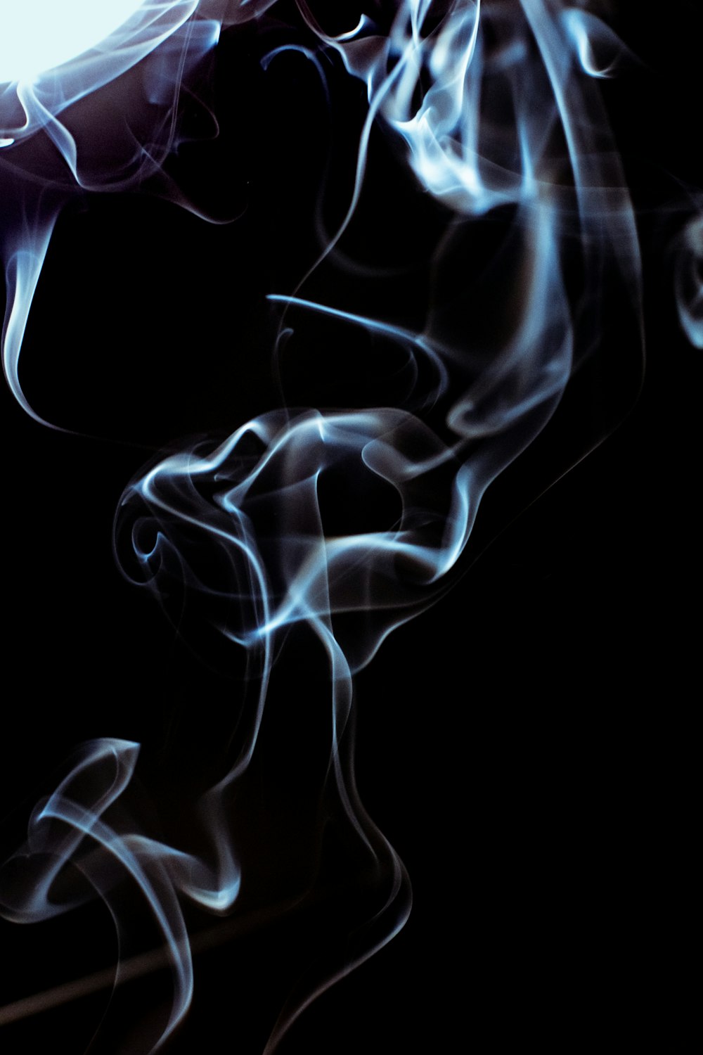 blue and white smoke illustration