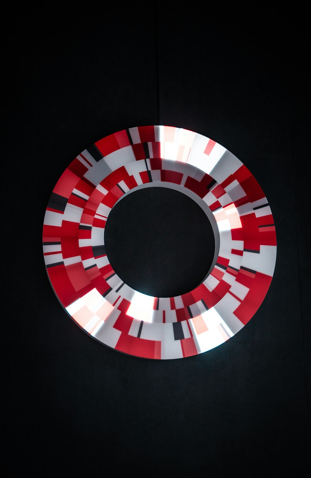 red and white round light