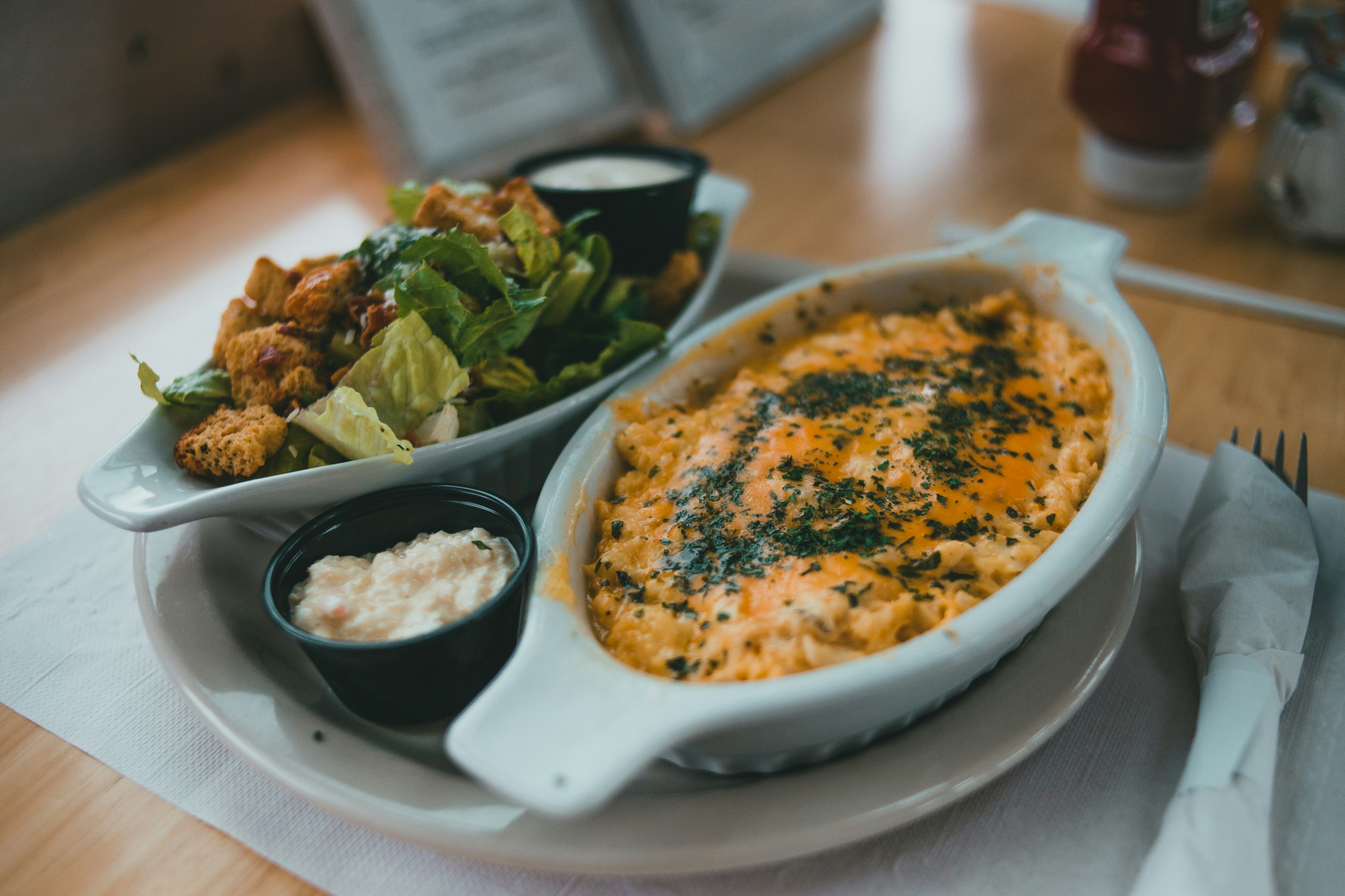 white ceramic plate with cooked food, 