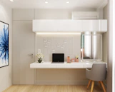 black laptop computer on white wooden table