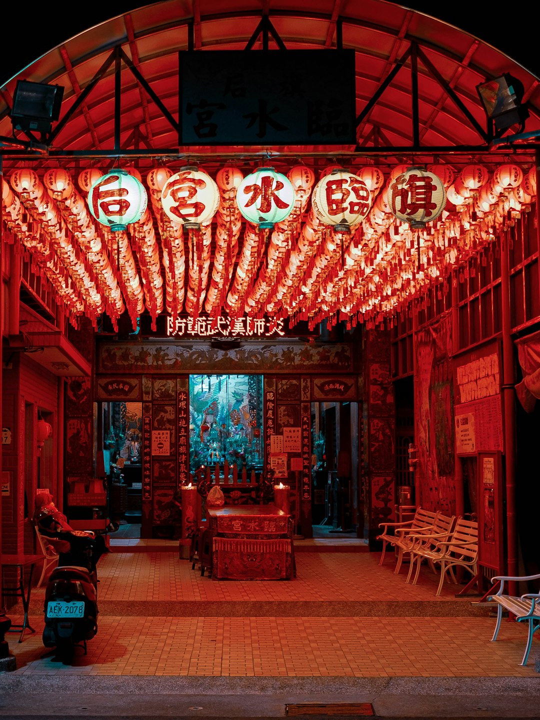 red and white neon light signage