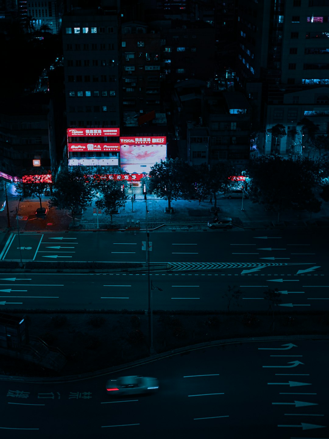 cars on road during night time