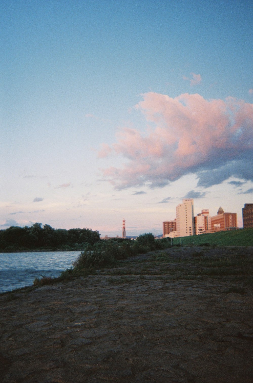 white and brown concrete building near body of water under blue sky during daytime