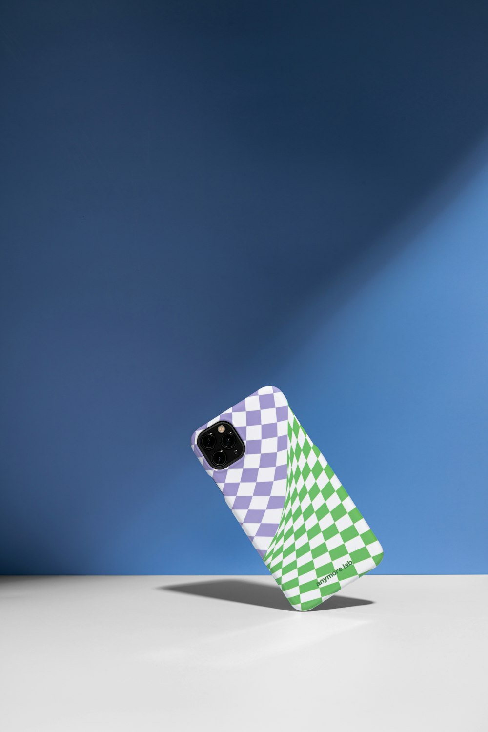 green and white checkered iphone case