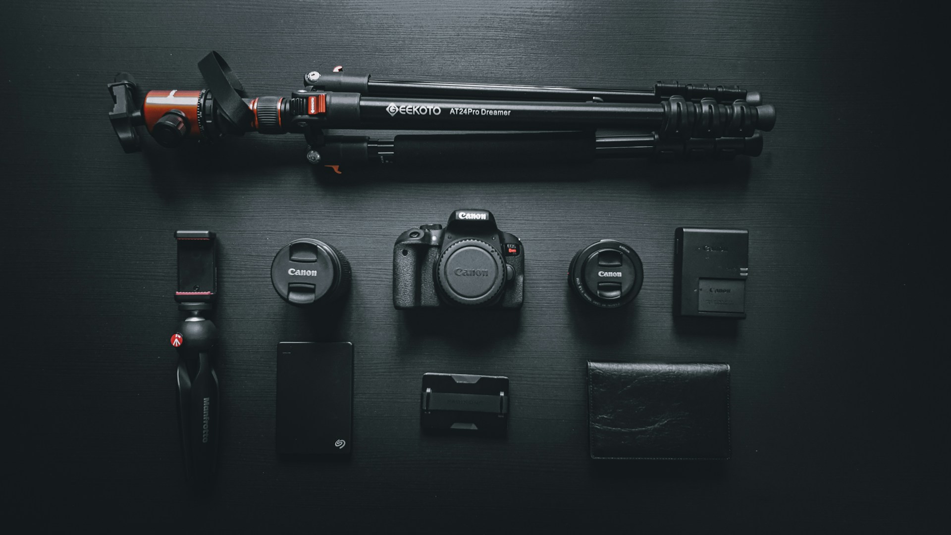 black and silver dslr camera