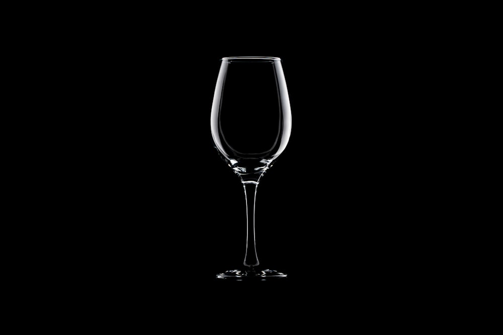 clear wine glass with black background
