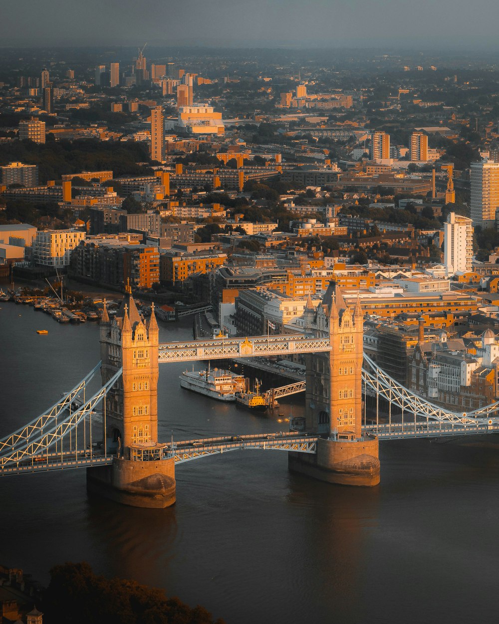 aerial view of city buildings during night time