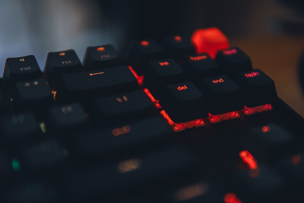 black and red computer keyboard