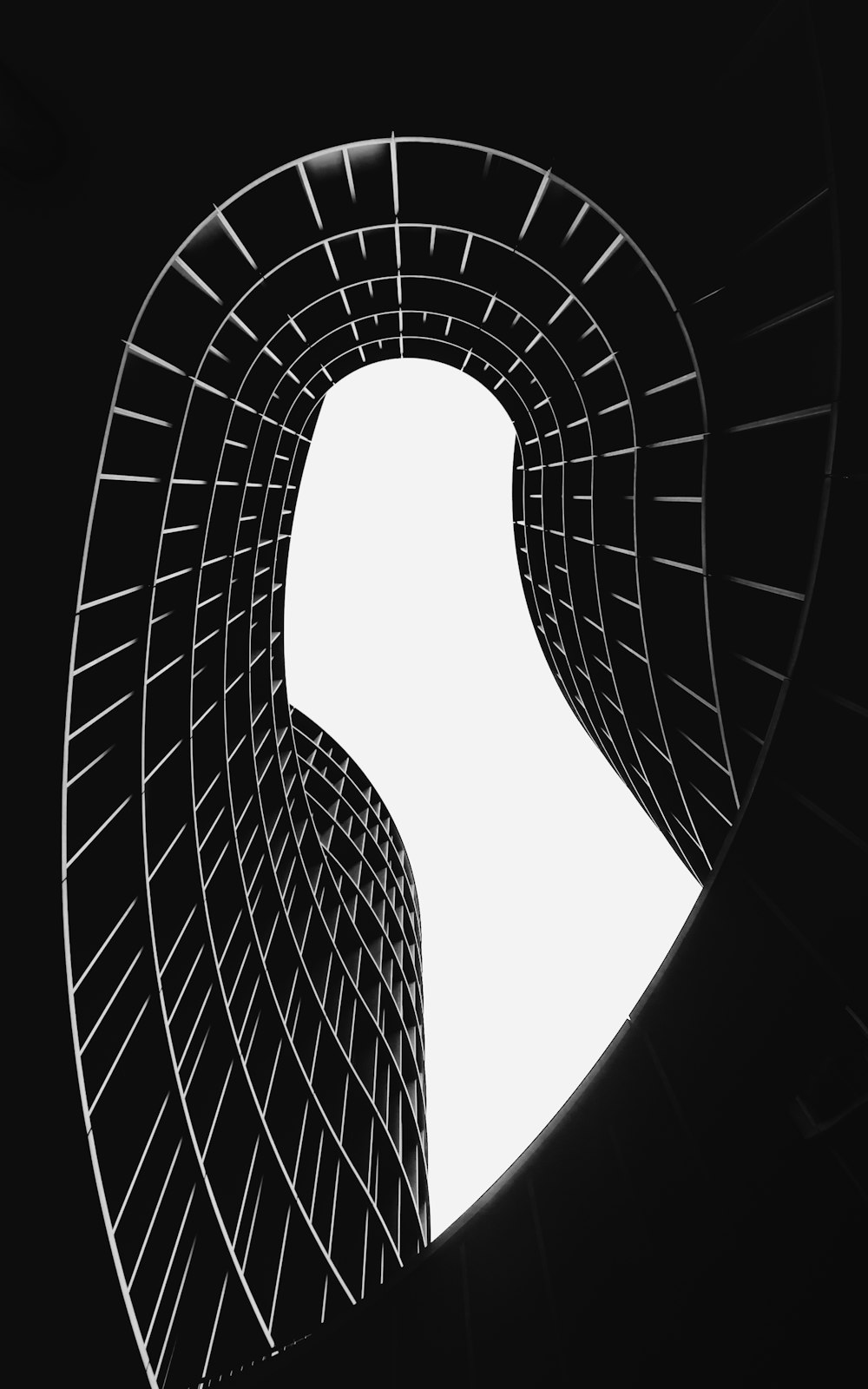 black and white spiral illustration