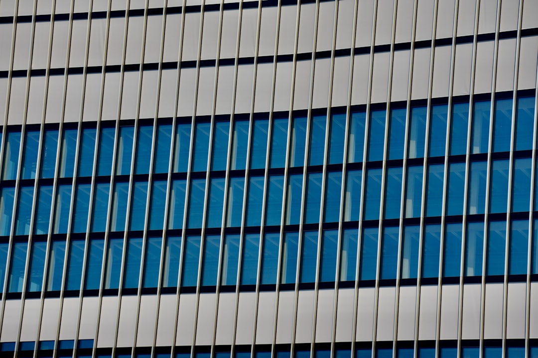 white and blue striped wall