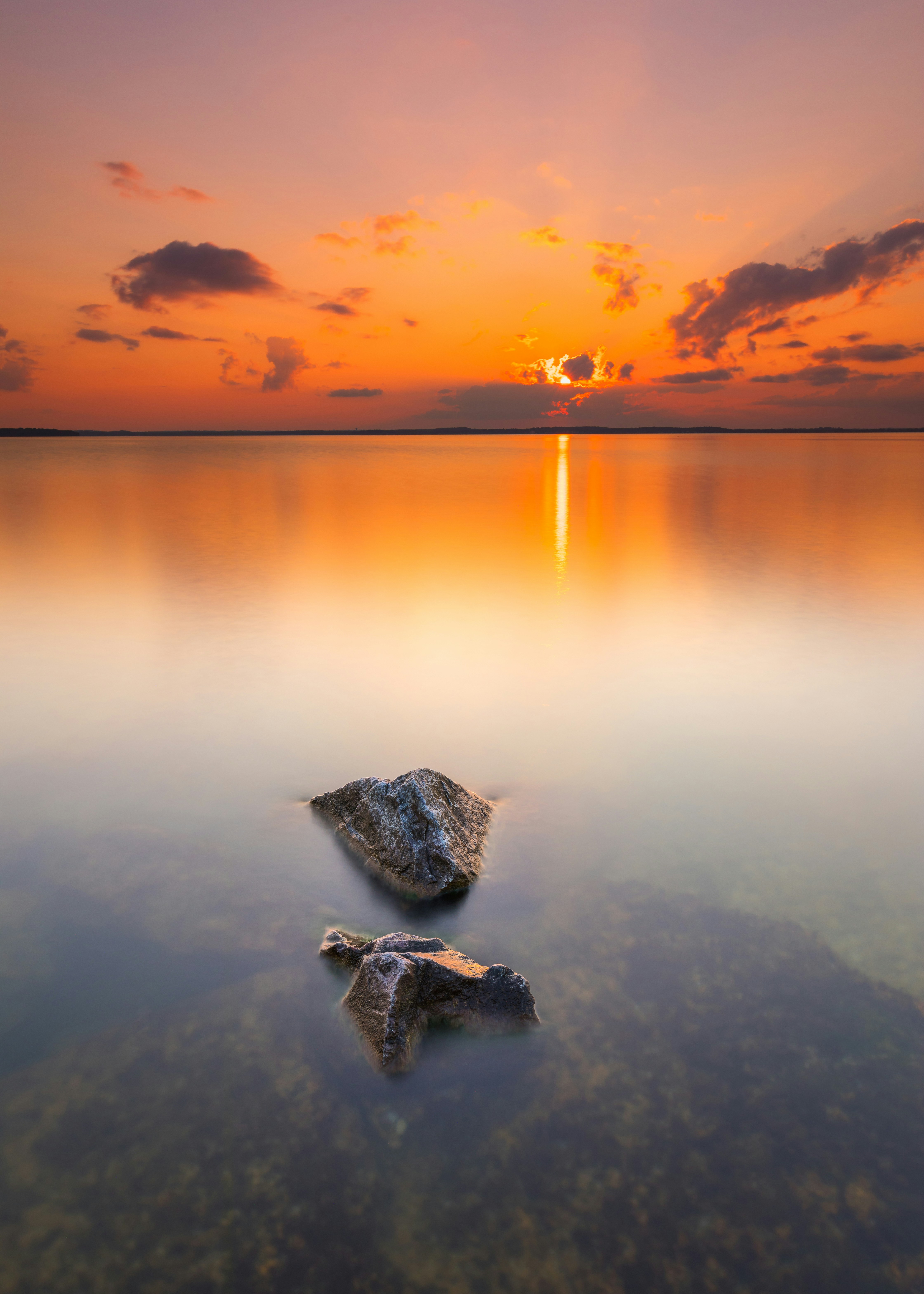 Two Rocks Enjoying a Sunset