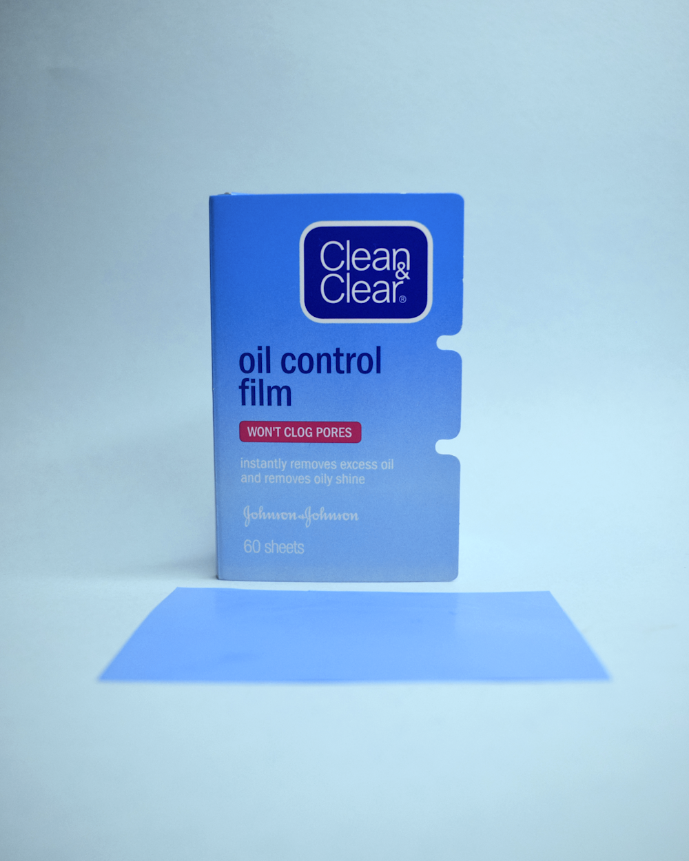 a blue box of clean clear oil control film