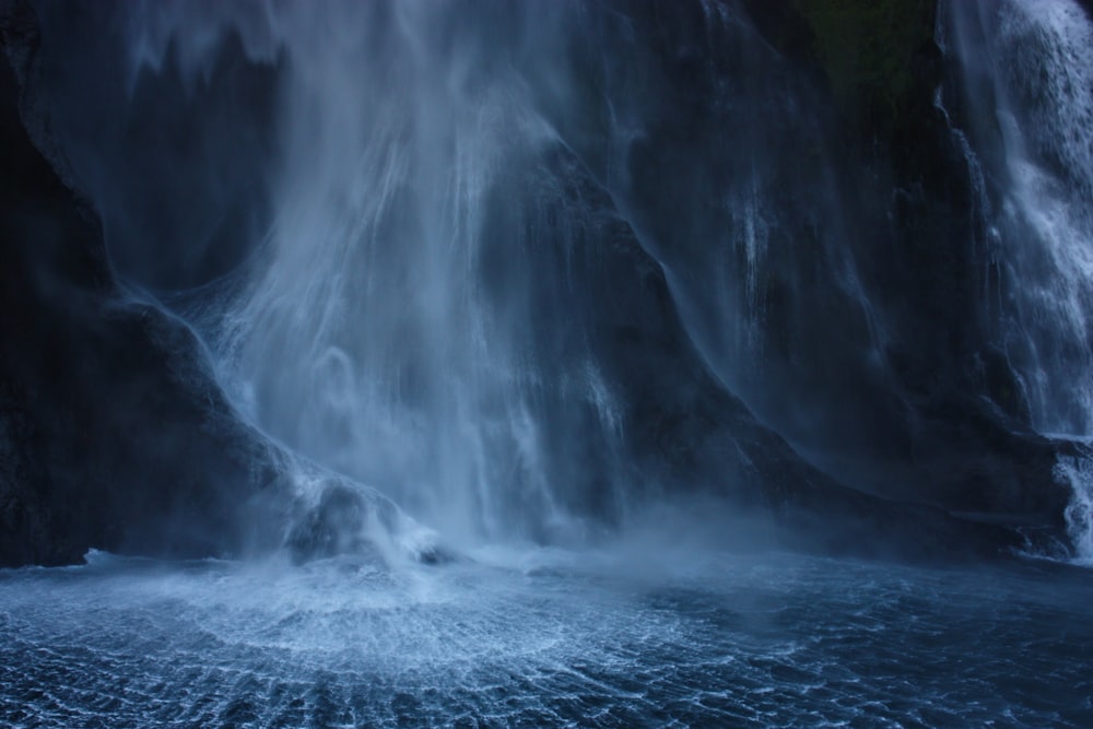 white water falls during daytime