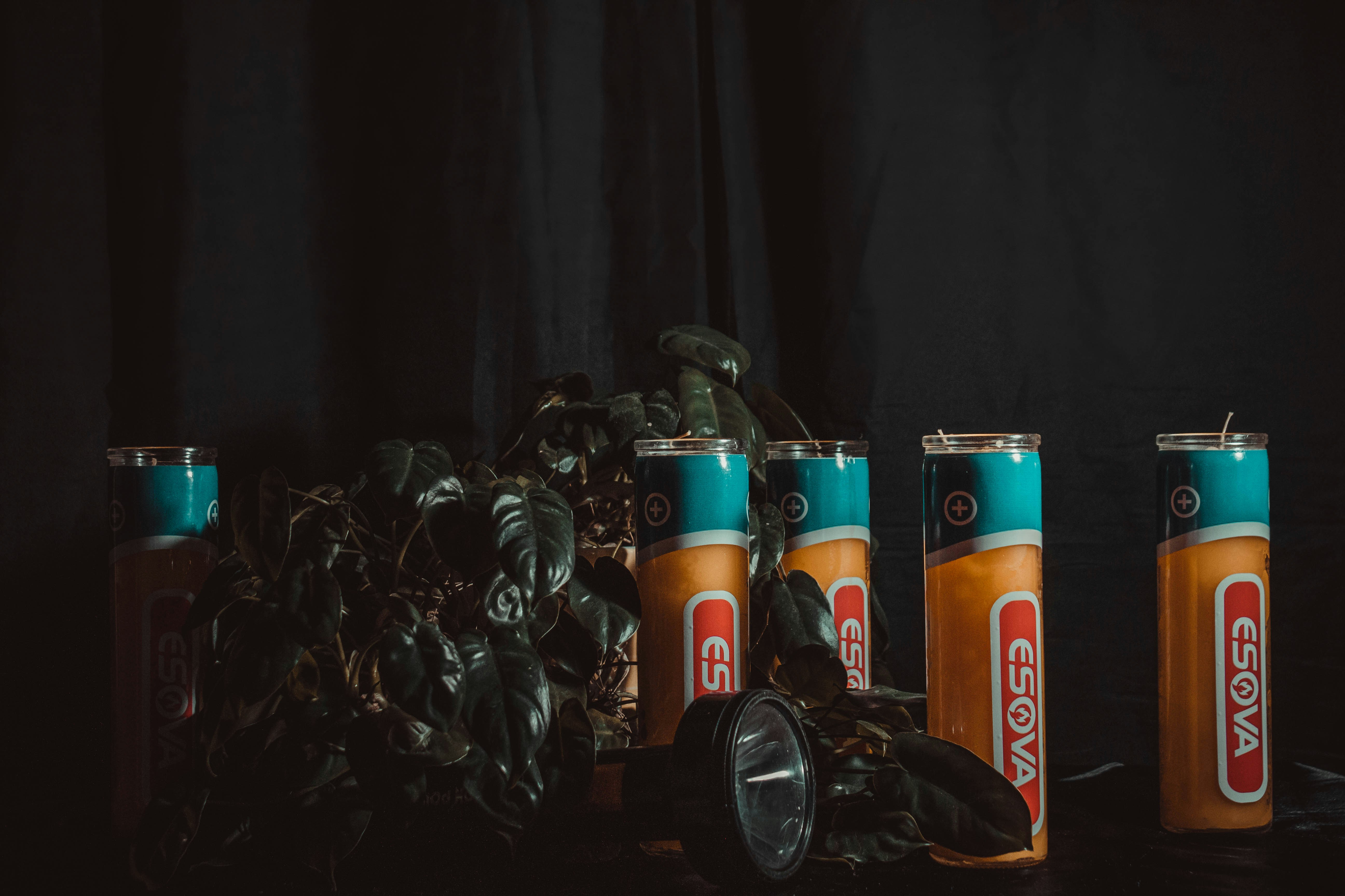 orange and black soda can