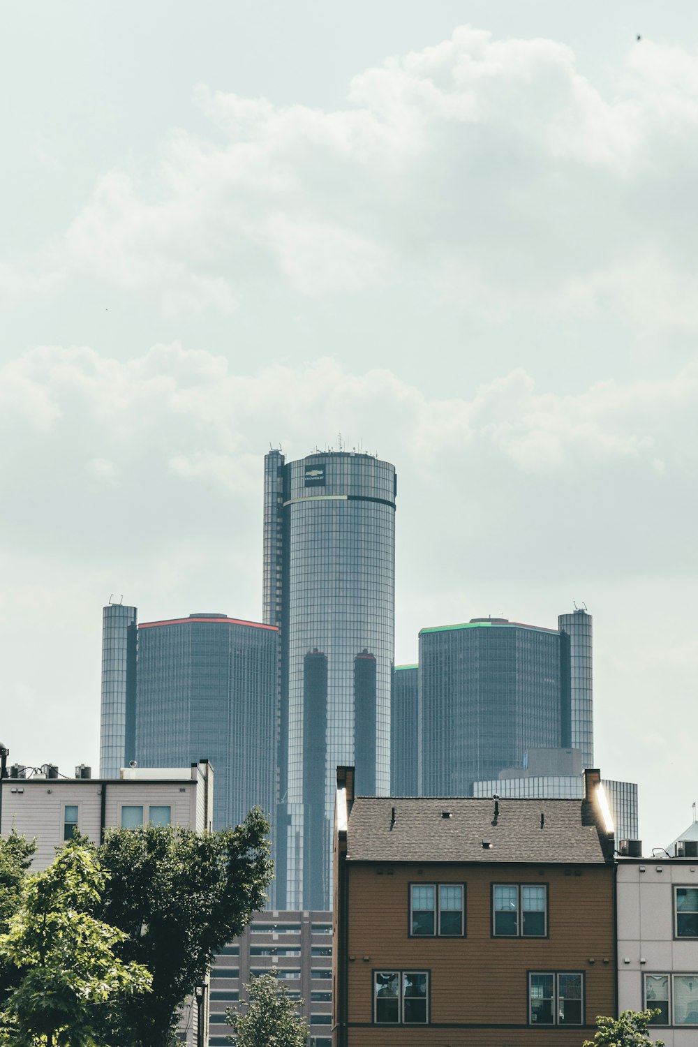 city skyline under white sky during daytime