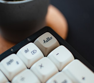 Computer keyboard greeting with a hello key