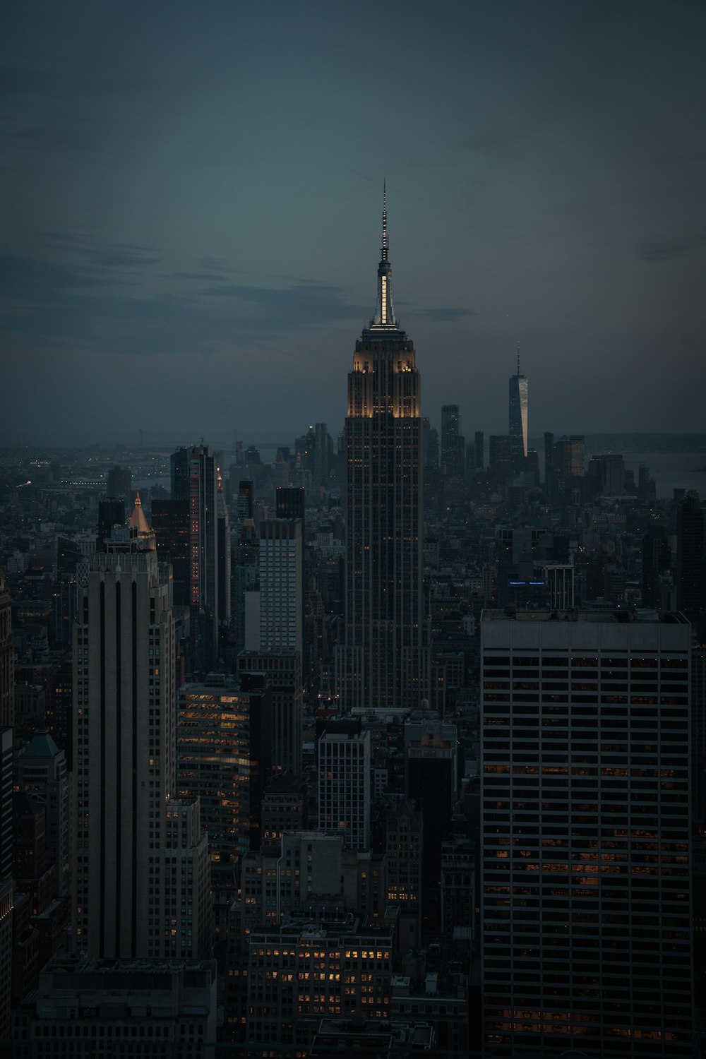 high rise buildings during night time