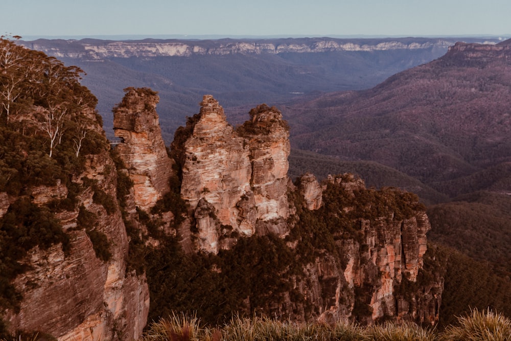 a view of a mountain range from a high point of view