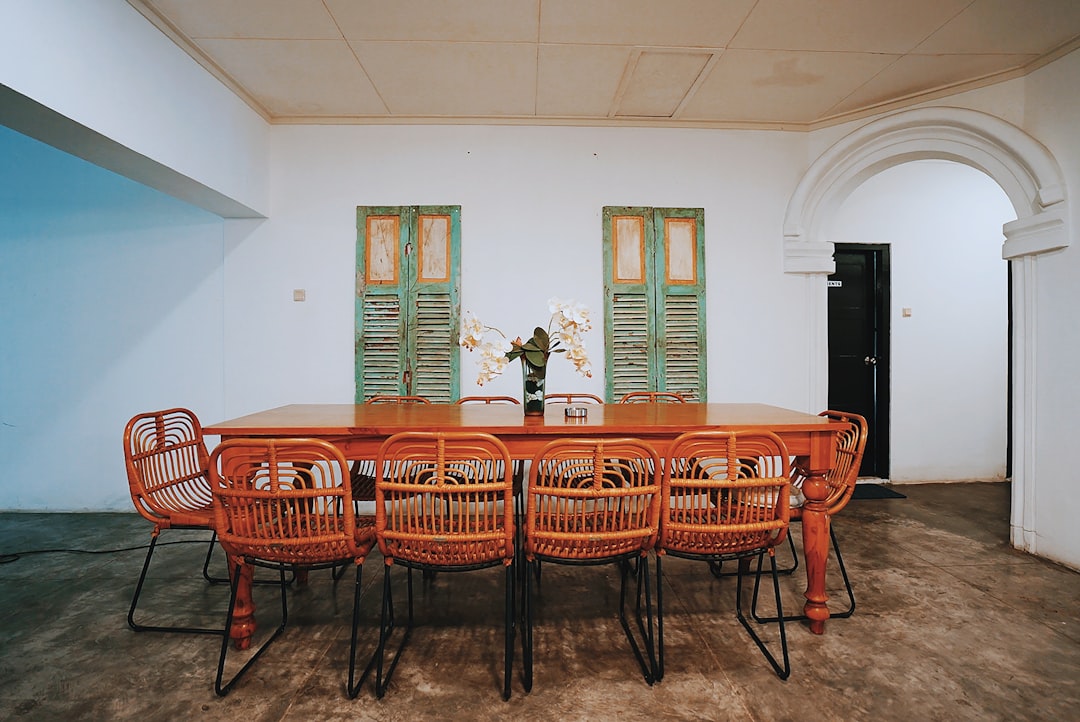 brown wooden table and chairs