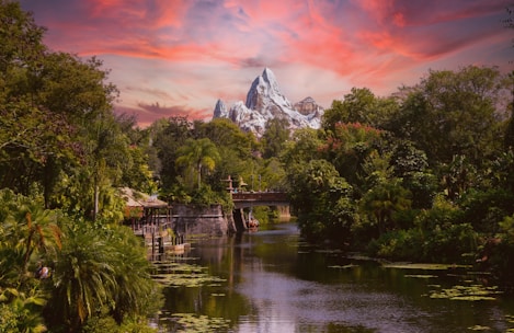 green trees near lake and mountain during daytime