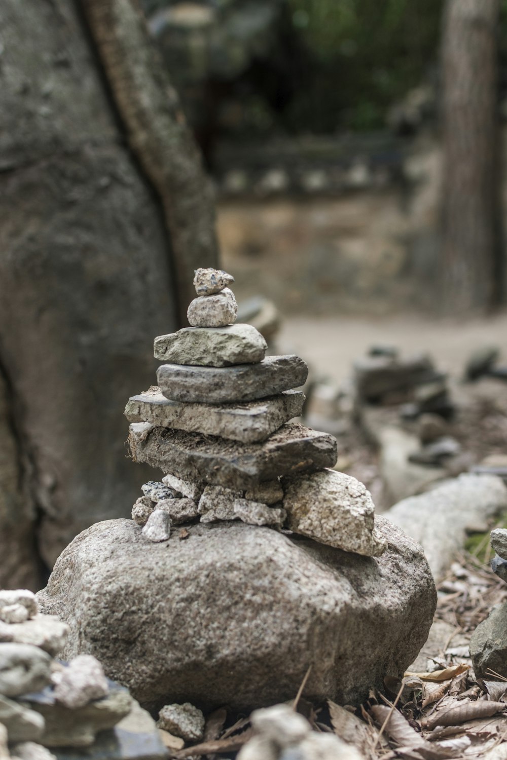 stack of gray stone during daytime