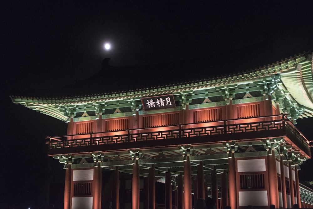 brown wooden building during nighttime