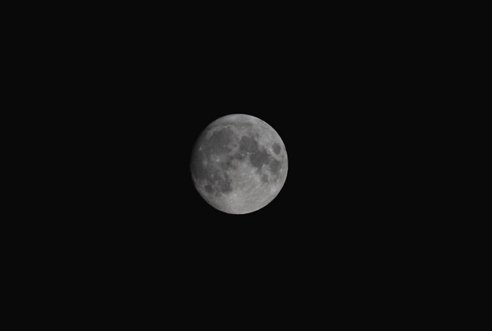 full moon in dark night sky