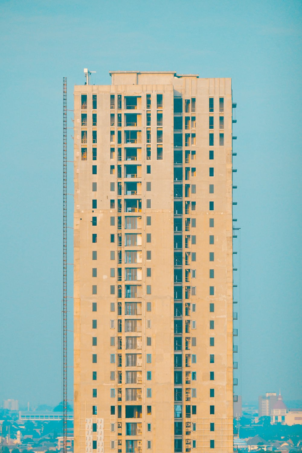 white and blue concrete building