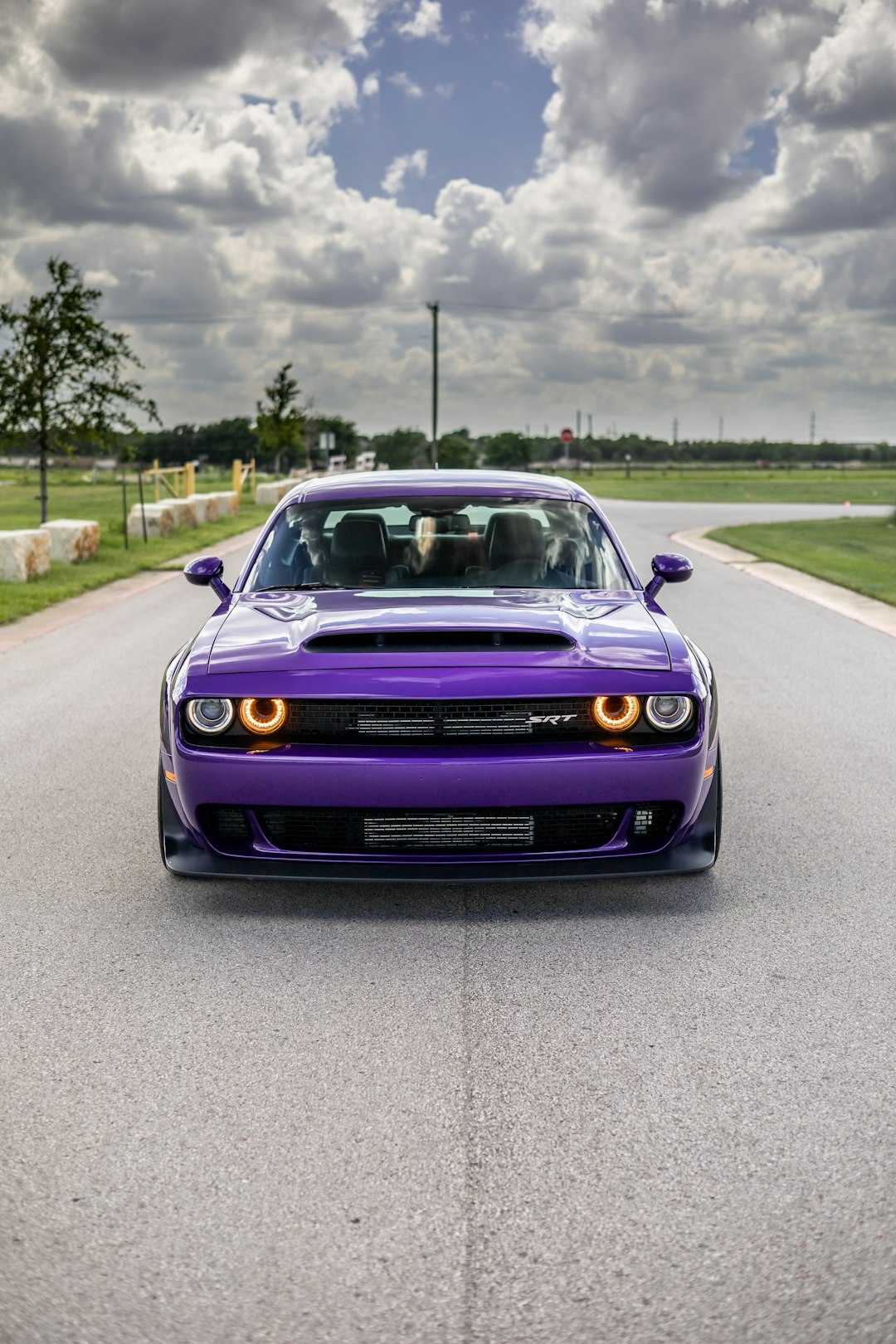 purple chevrolet camaro on road