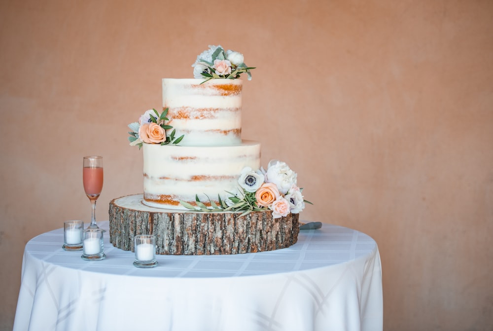 3 tier cake on table