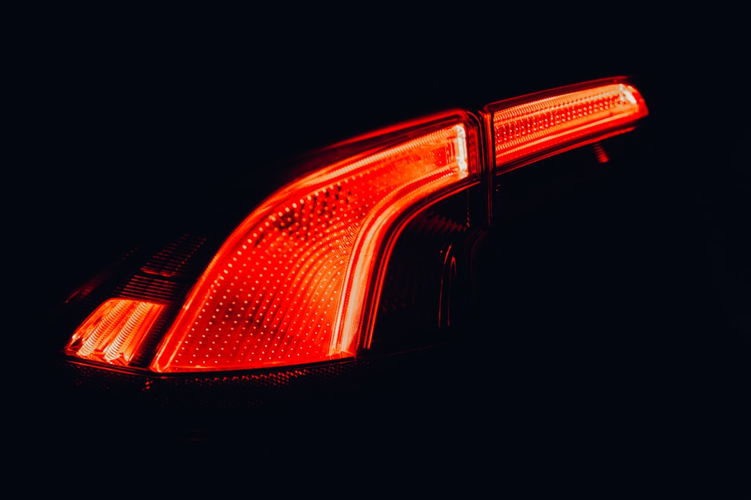 red and black car tail light