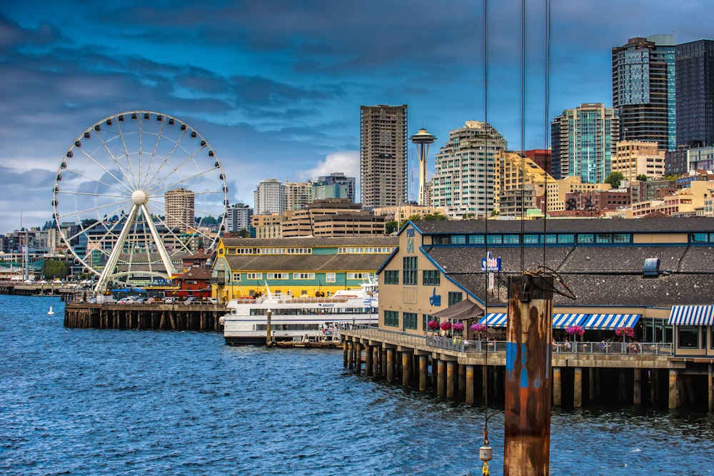 ferris wheel near body of water during daytime