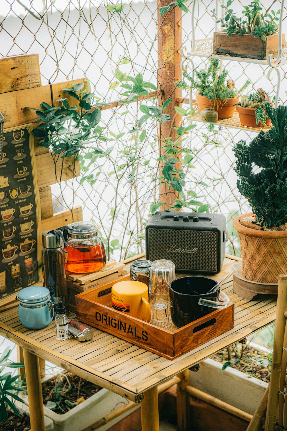 black radio on brown wooden table