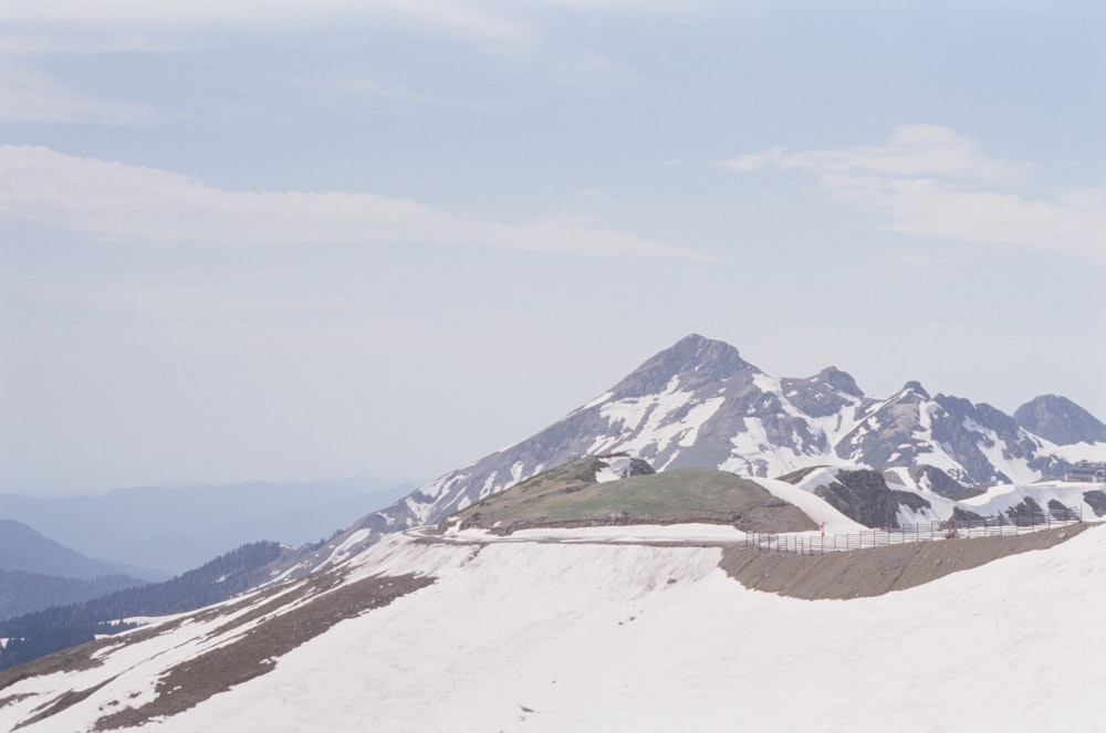 white snow covered mountain under white cloudy sky during daytime