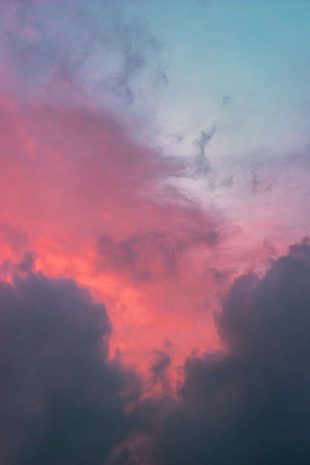 white clouds and blue sky