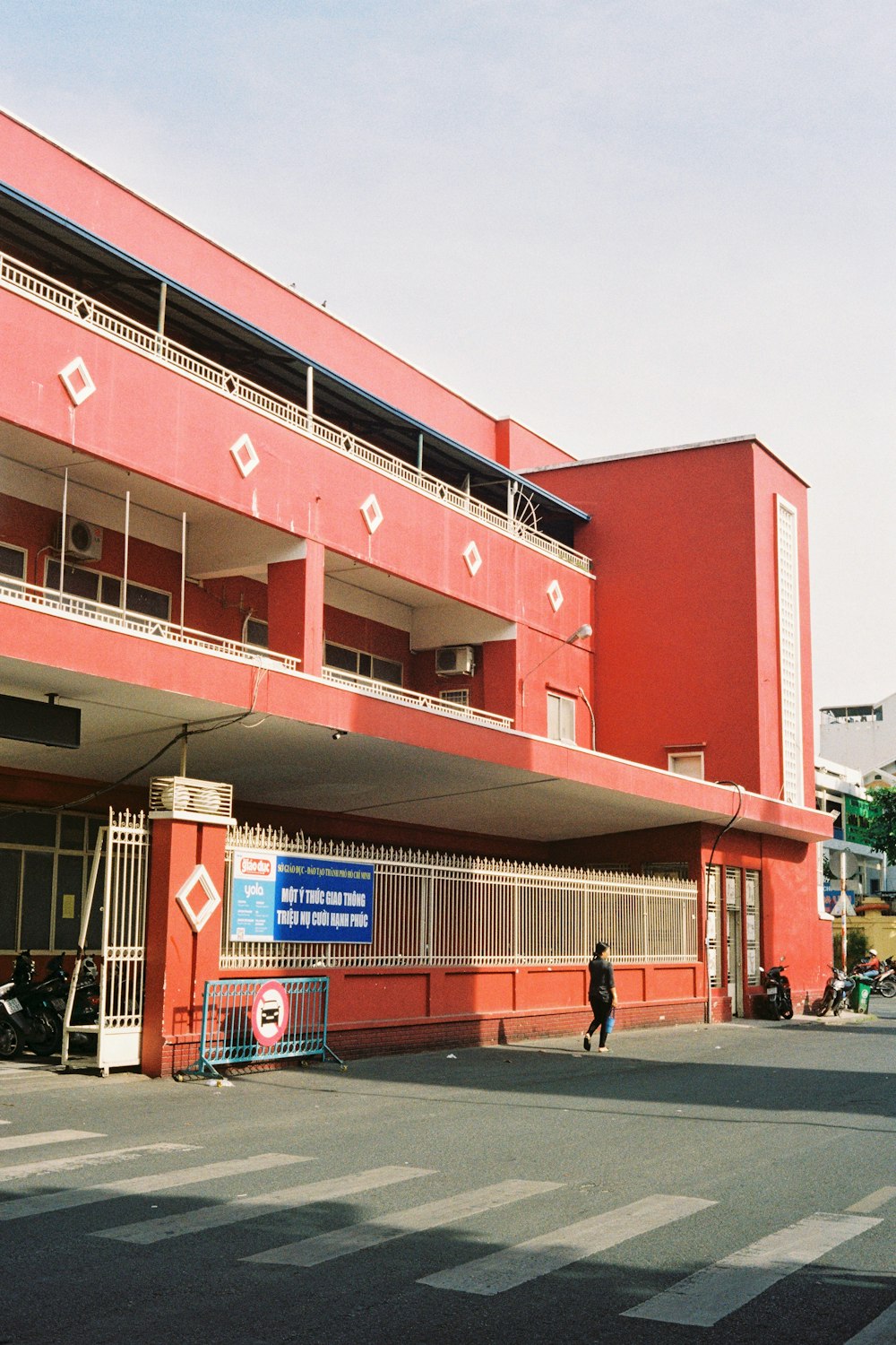 red and white concrete building