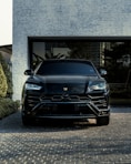black bmw car parked near building